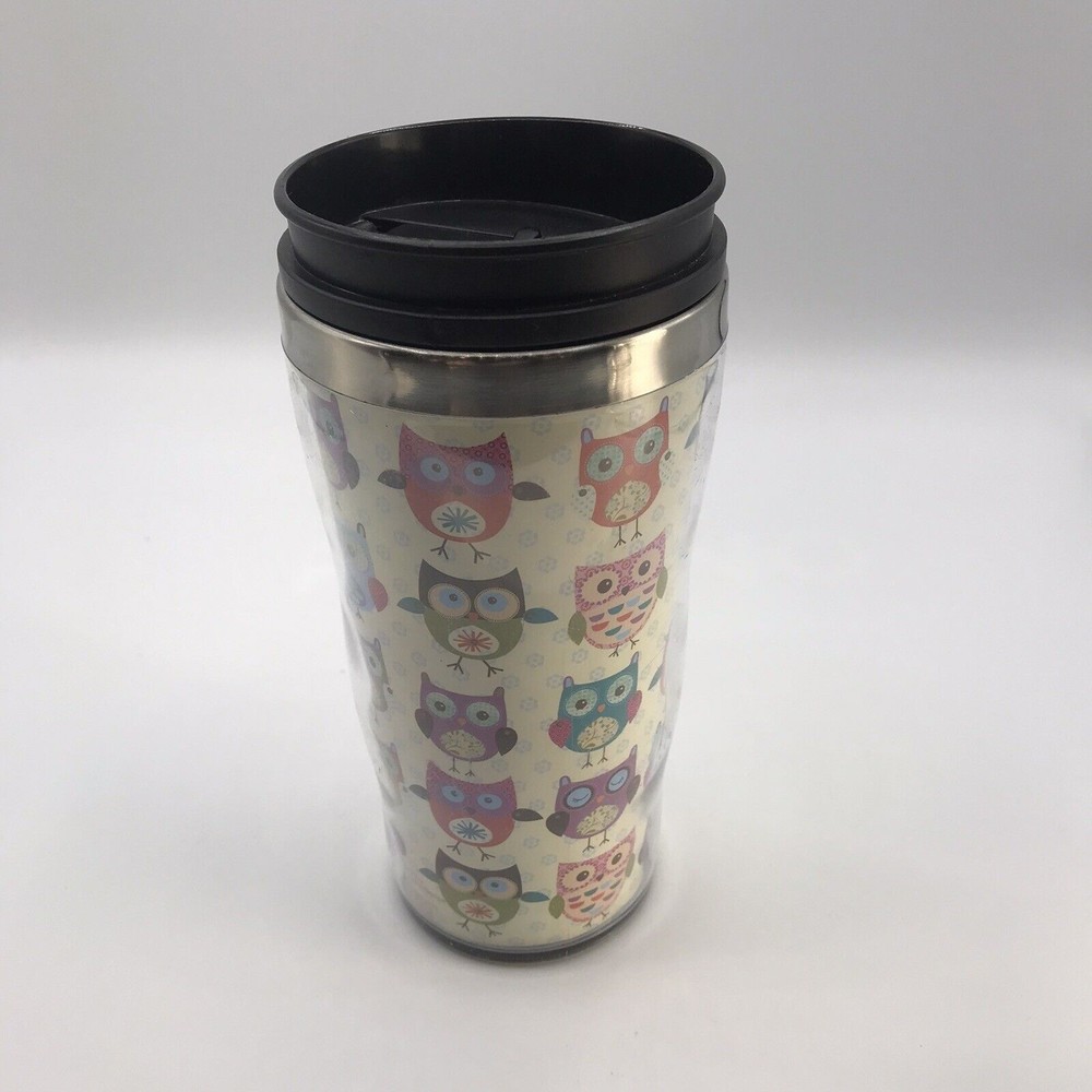 Tri Coastal Designs Jessica Flick Owl “Tweet Friends “ 16 Oz  Travel Mug
